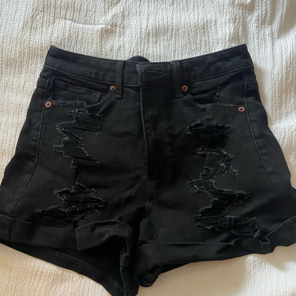 American Eagle black jean shorts size 6